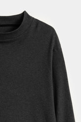 Waffle Knit Oversized Shirt - Raven